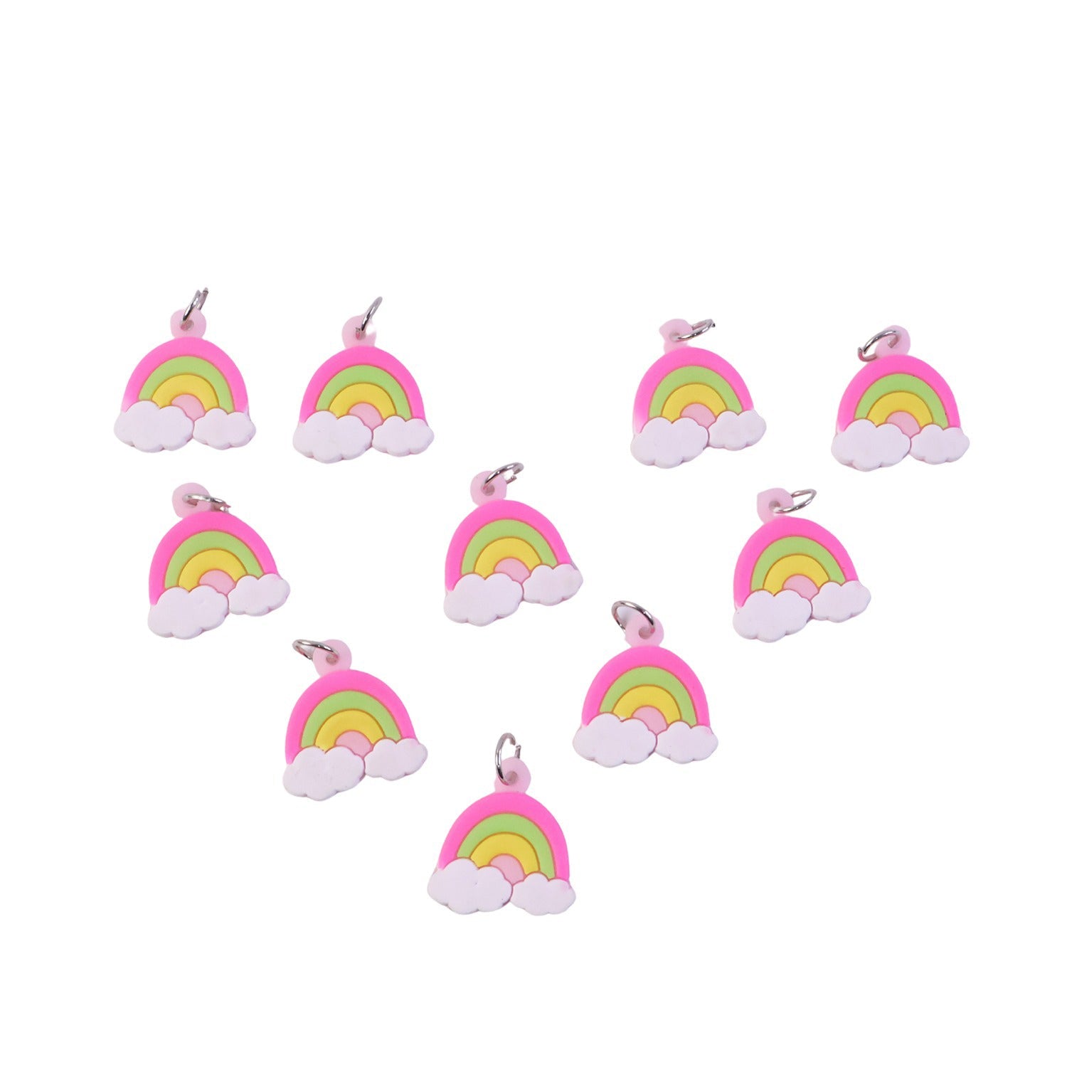 ALVENZA Rainbow Cloud Keychain – Vibrant and Durable Accessory Set