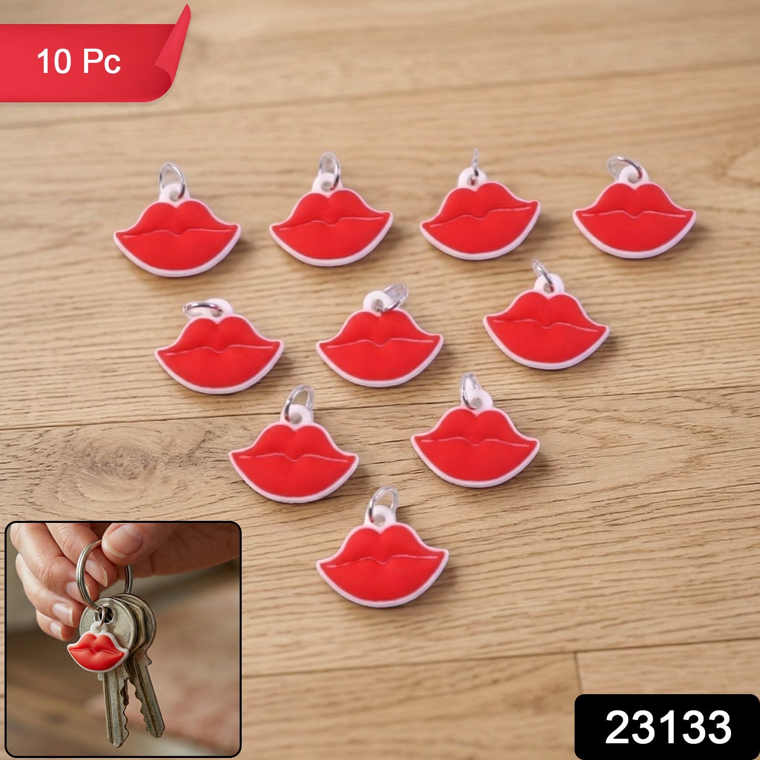 ALVENZA Lips Shape Bag Charm Keychain – Trendy Decoration for Bags & Keys