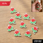 ALVENZA Rose Flower Design Bag Charm Keychain Set – Elegant Floral Accessory