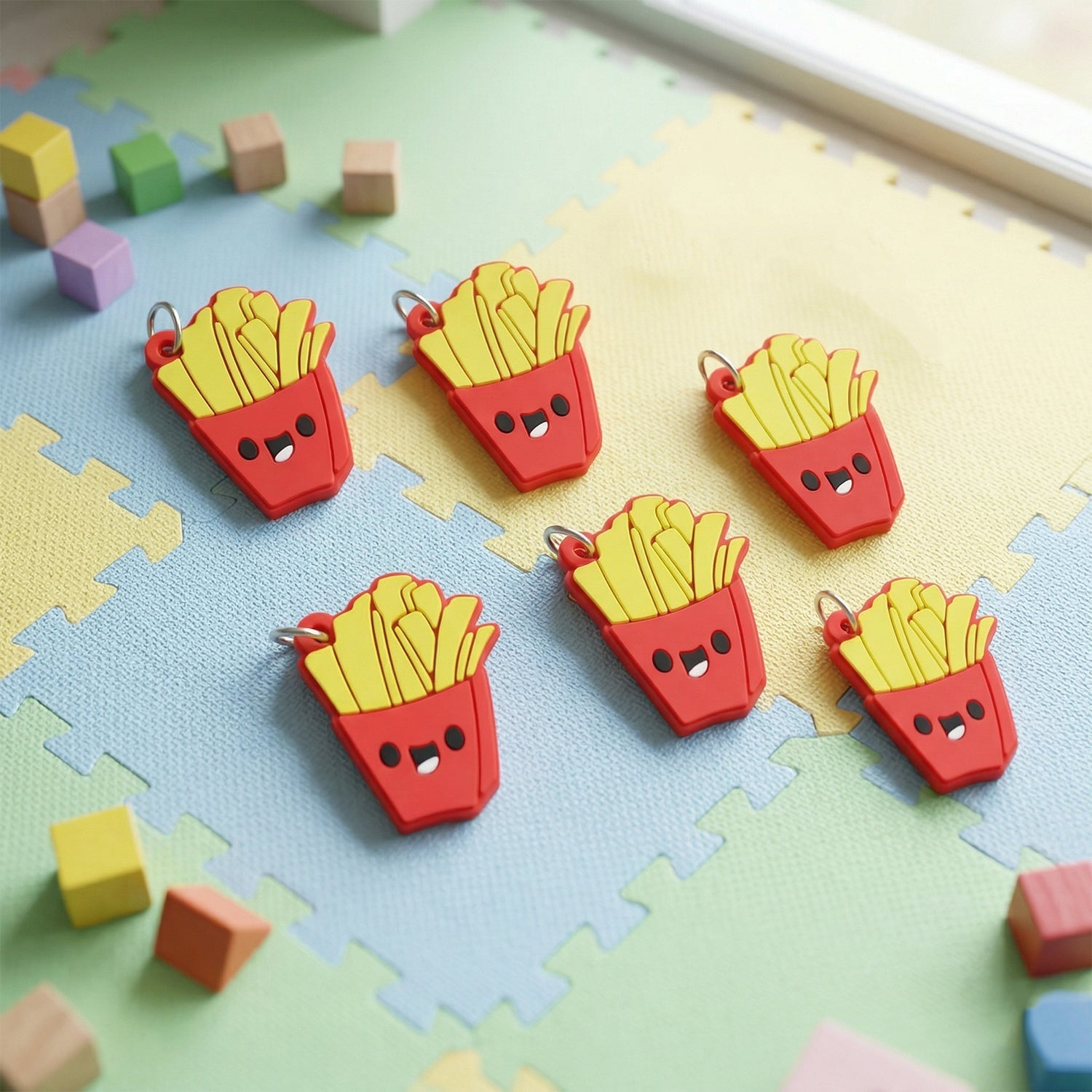 ALVENZA French Fries Bag Charm Keychain – Fun Food-Themed Accessory