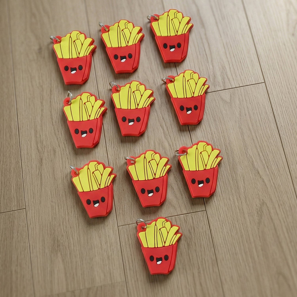 ALVENZA French Fries Bag Charm Keychain – Fun Food-Themed Accessory