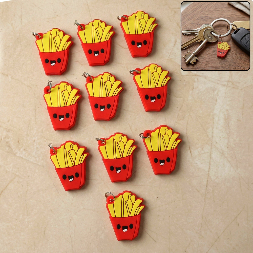 ALVENZA French Fries Bag Charm Keychain – Fun Food-Themed Accessory