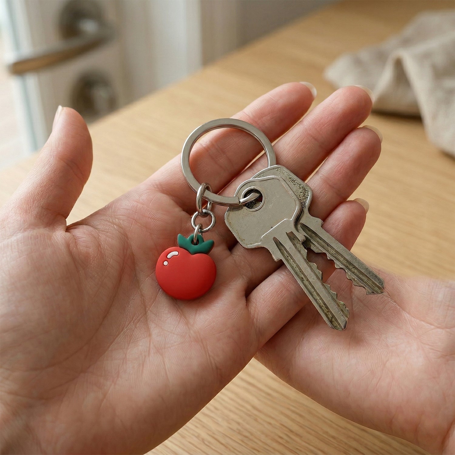 ALVENZA Red Apple Keychain – Cute & Versatile Bag Charm for Gifts
