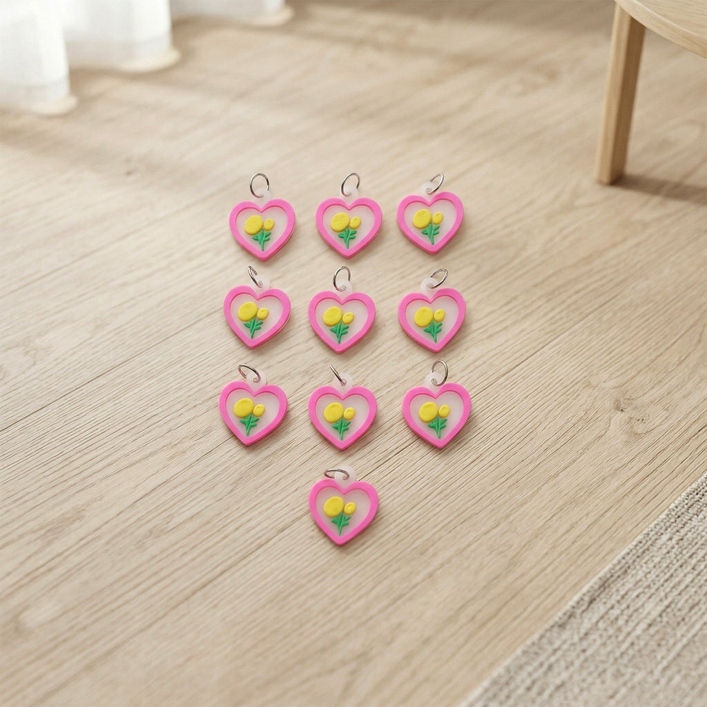 ALVENZA Cute Heart & Flower Bag Charm Set – Versatile & Stylish