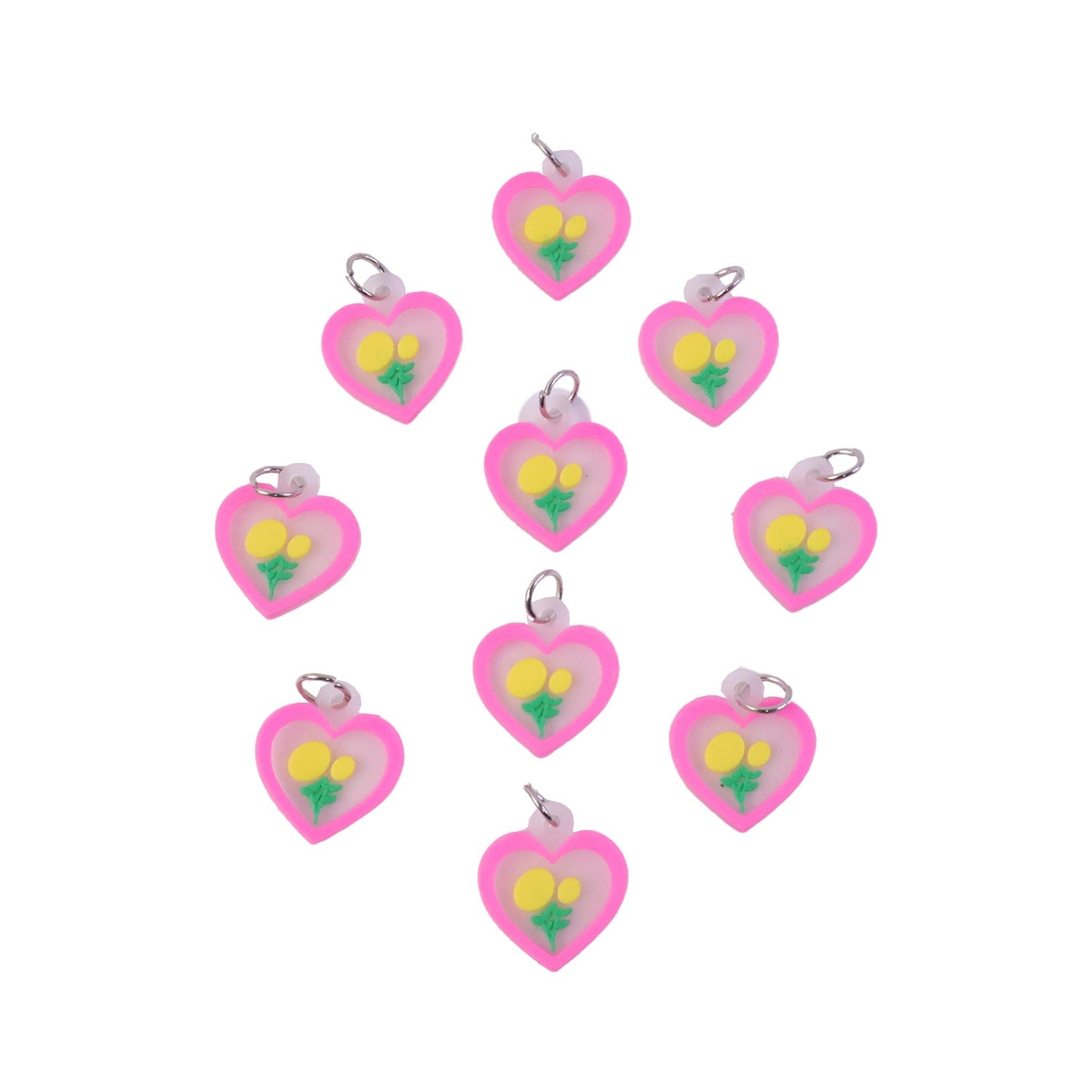 ALVENZA Cute Heart & Flower Bag Charm Set – Versatile & Stylish