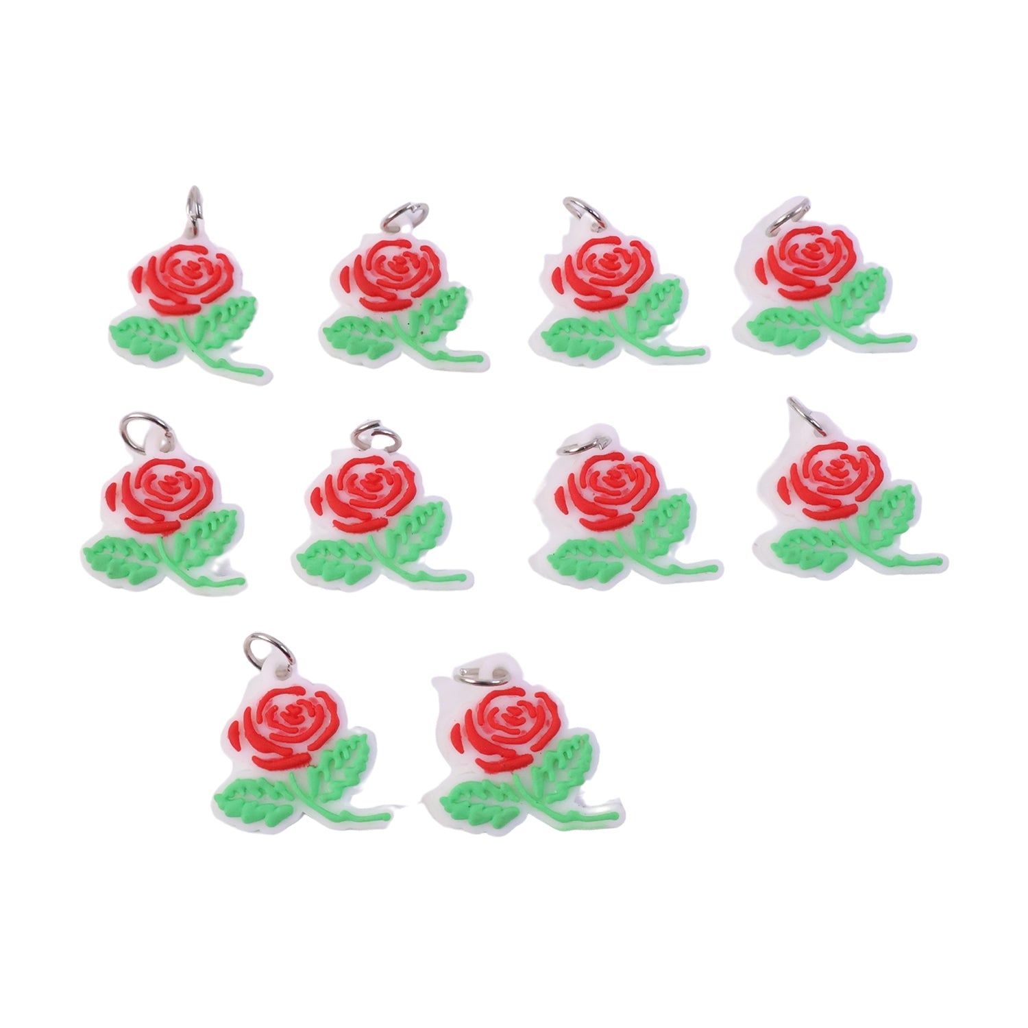 ALVENZA Rose Flower Design Bag Charm Keychain Set – Elegant Floral Accessory