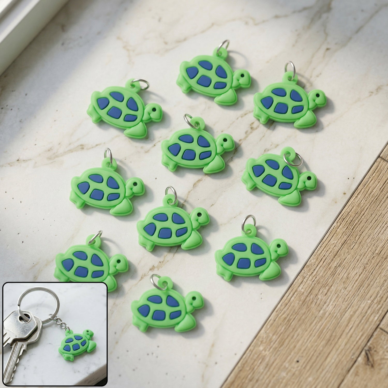 ALVENZA Turtle Keychain Set – Fun & Vibrant Animal Accessories