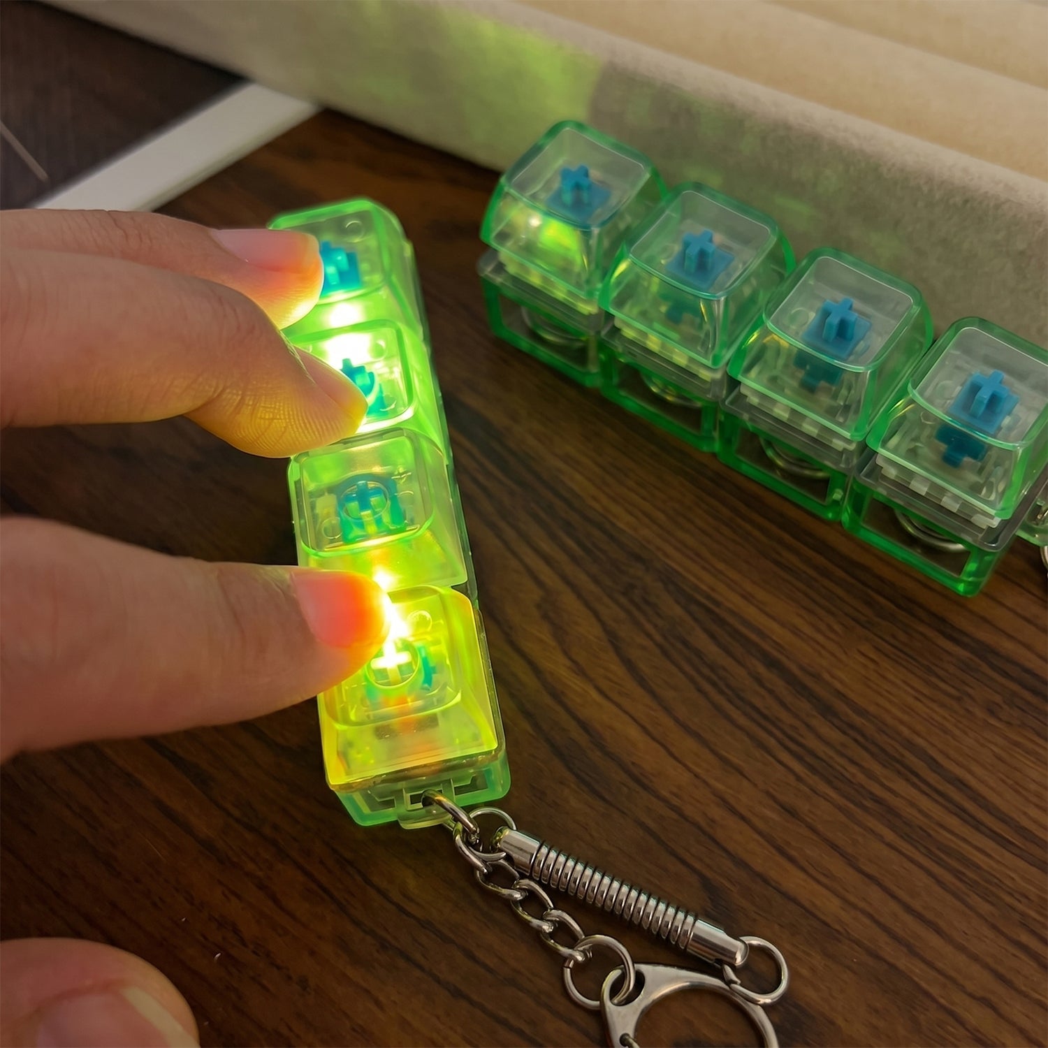 Mechanical Keyboard Switch Keychain Satisfying Click & LED Light - Detail View 5