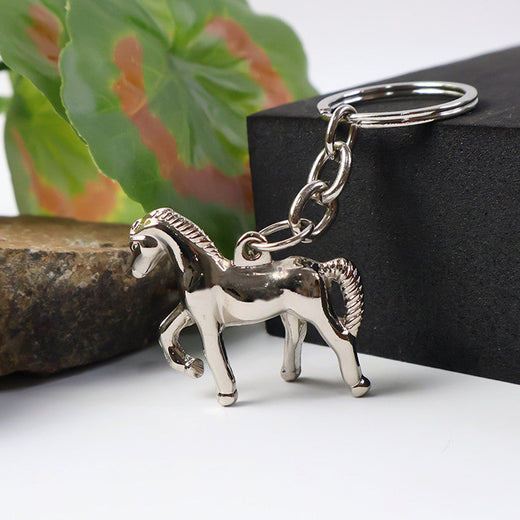ALVENZA Horse Shape Keychain – Elegant Metallic Shine Accessory
