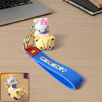 ALVENZA Cartoon Cat Silicone Keychain – Cute Soft Key Holder with Wrist Strap