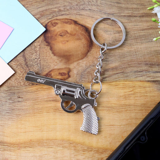 ALVENZA Gun Shape Keychain – Durable Metal Accessory for Stylish Key Organisation