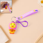 ALVENZA Cartoon Duck Keychain – Cute Rainbow Strap Accessory