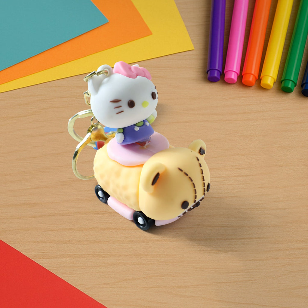 ALVENZA Cartoon Cat Silicone Keychain – Cute Soft Key Holder with Wrist Strap