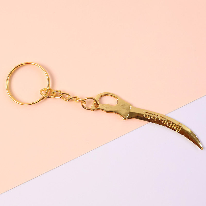 ALVENZA Golden Mataji Sword Keychain – Durable & Stylish Devotional Accessory