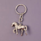 ALVENZA Metallic Horse Keychain – Durable Polished Chrome Accessory
