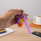 ALVENZA Cartoon Duck Keychain – Cute Rainbow Strap Accessory