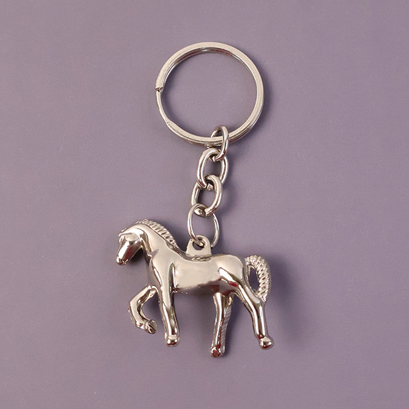 ALVENZA Horse Shape Keychain – Elegant Metallic Shine Accessory