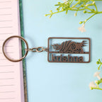 ALVENZA Krishna Cutout Metal Keychain – Durable Rectangular Design