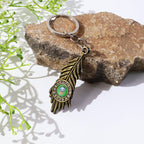 ALVENZA Mor Pankh Peacock Feather Keychain – Elegant Crystal Accent