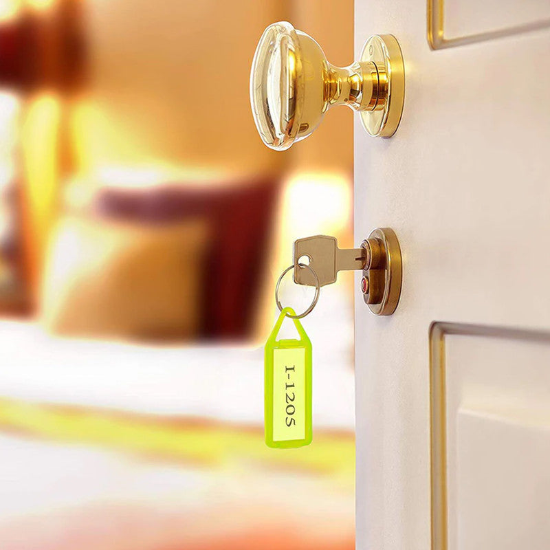 ALVENZA Key Tag Jar – 50 Assorted Colour Keychains with Writeable Labels