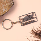 ALVENZA Krishna Cutout Metal Keychain – Durable Rectangular Design