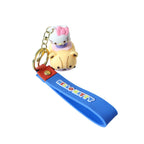 ALVENZA Cartoon Cat Silicone Keychain – Cute Soft Key Holder with Wrist Strap