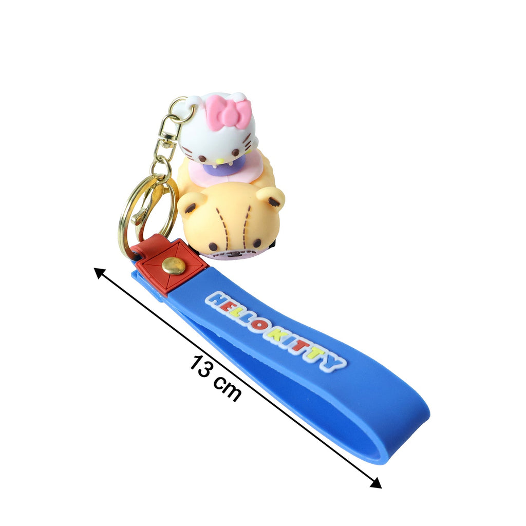 ALVENZA Cartoon Cat Silicone Keychain – Cute Soft Key Holder with Wrist Strap