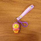 ALVENZA Cartoon Duck Keychain – Cute Rainbow Strap Accessory