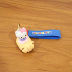 ALVENZA Cartoon Cat Silicone Keychain – Cute Soft Key Holder with Wrist Strap