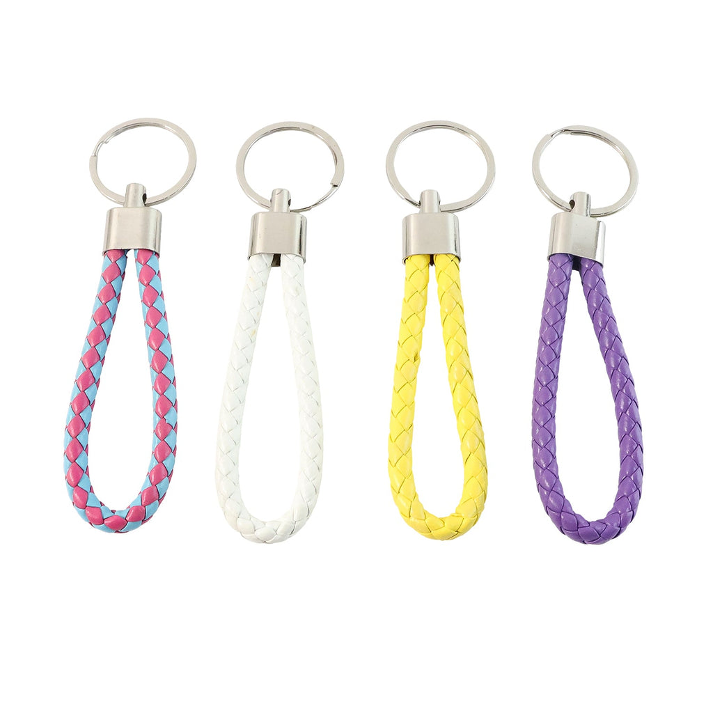 ALVENZA Braided Loop Keychain Set – 4-Piece Stylish Key Organizer for Daily Use