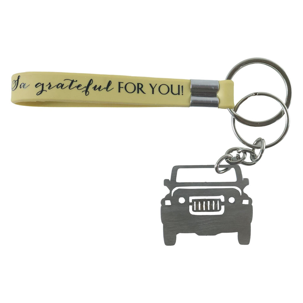 ALVENZA Jeep-Shaped Metal Car Keychain – Stylish Dual-Keyring Set