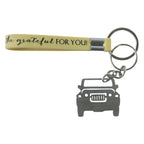 ALVENZA Jeep-Shaped Metal Car Keychain – Stylish Dual-Keyring Set
