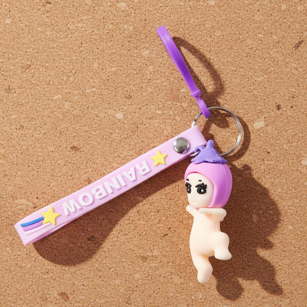 ALVENZA Baby Doll Silicone Keychain – Soft Cute Cartoon Charm