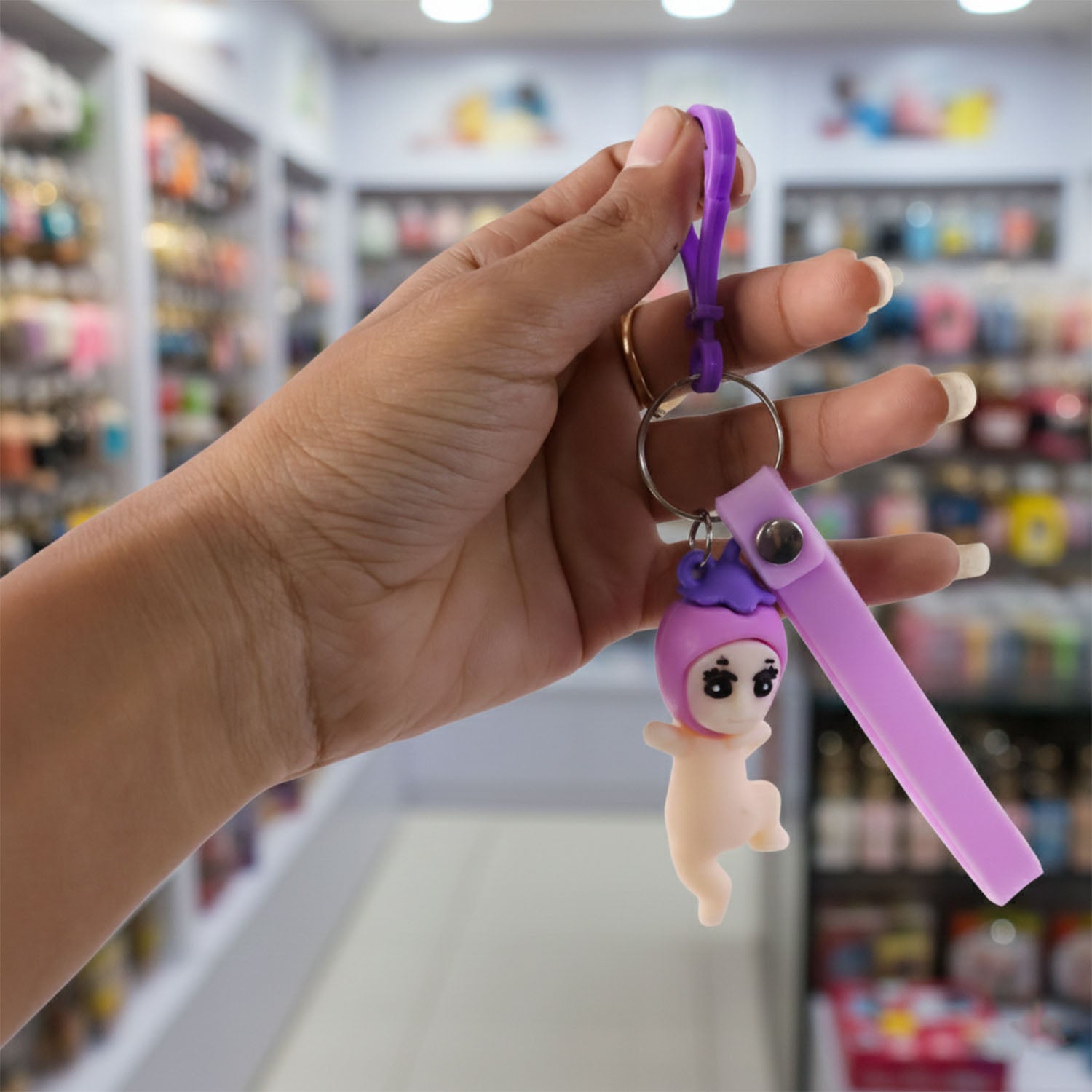 ALVENZA Baby Doll Silicone Keychain – Soft Cute Cartoon Charm