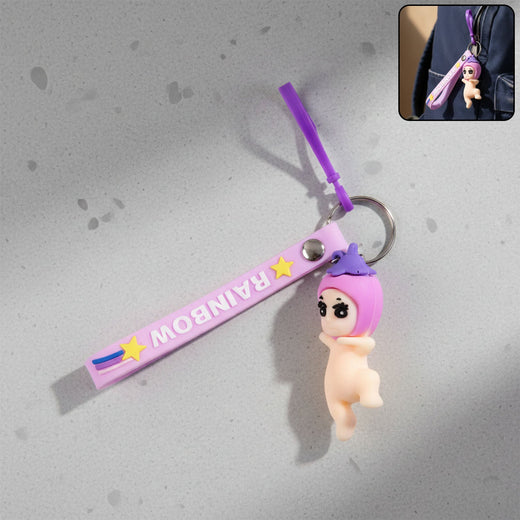 ALVENZA Baby Doll Silicone Keychain – Soft Cute Cartoon Charm
