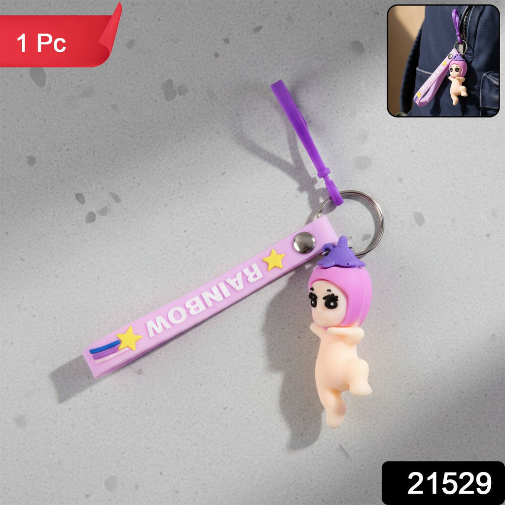 ALVENZA Baby Doll Silicone Keychain – Soft Cute Cartoon Charm