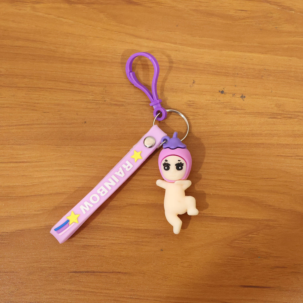ALVENZA Baby Doll Silicone Keychain – Soft Cute Cartoon Charm