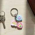 ALVENZA Heart & Rainbow Charm Keychain – Playful Multi-Charm Accessory