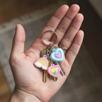 ALVENZA Heart & Rainbow Charm Keychain – Playful Multi-Charm Accessory