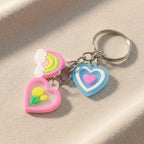 ALVENZA Heart & Rainbow Charm Keychain – Playful Multi-Charm Accessory