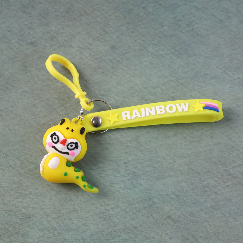 ALVENZA Dinosaur Keychain – Cute Cartoon Charm with Rainbow Strap