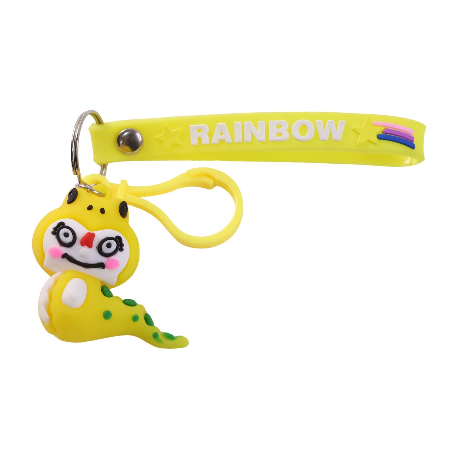 ALVENZA Dinosaur Keychain – Cute Cartoon Charm with Rainbow Strap