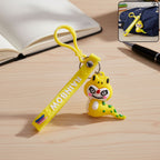 ALVENZA Dinosaur Keychain – Cute Cartoon Charm with Rainbow Strap