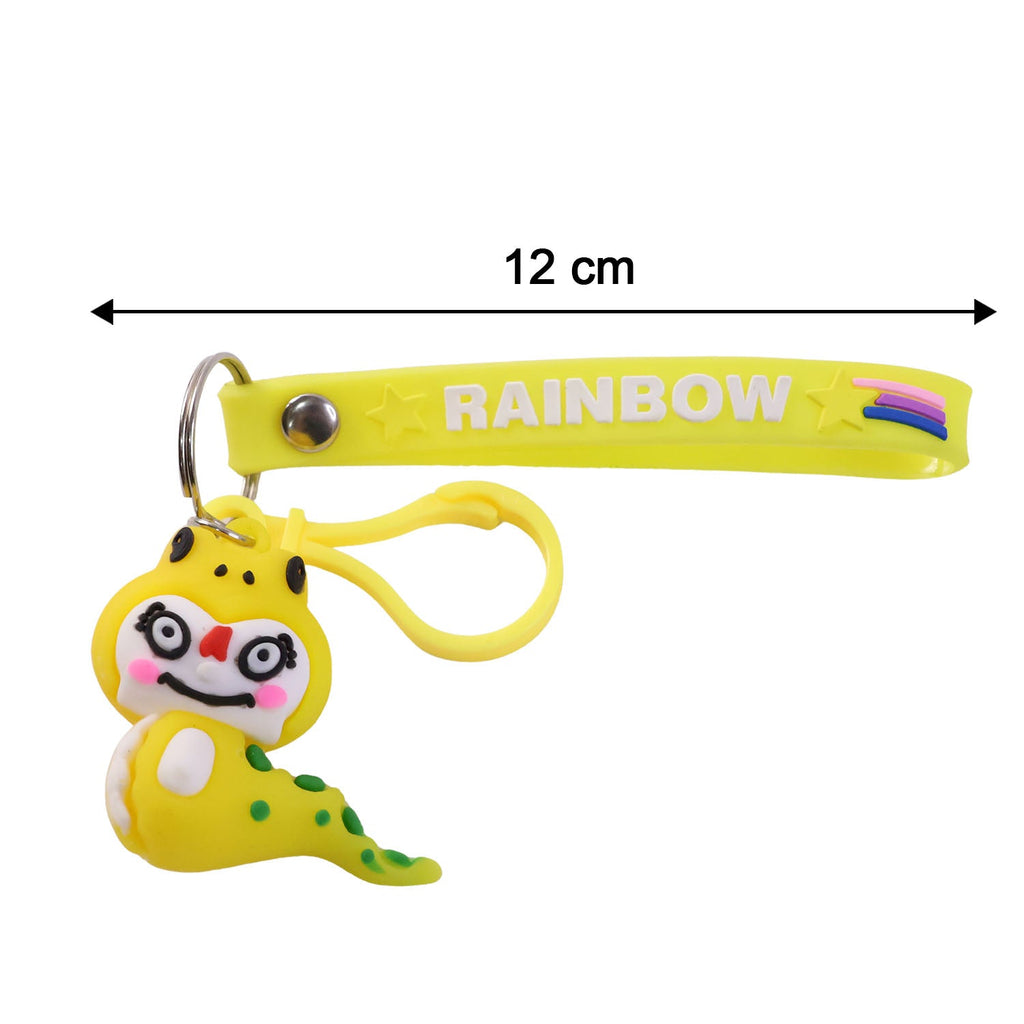 ALVENZA Dinosaur Keychain – Cute Cartoon Charm with Rainbow Strap