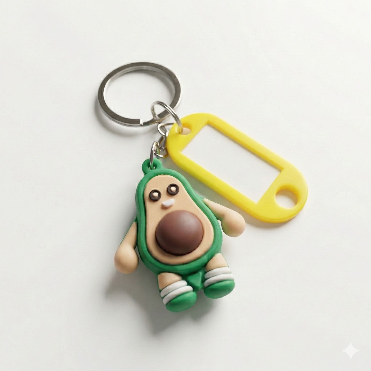 ALVENZA Avocado Cartoon Keychain – Cute Name Tag Holder