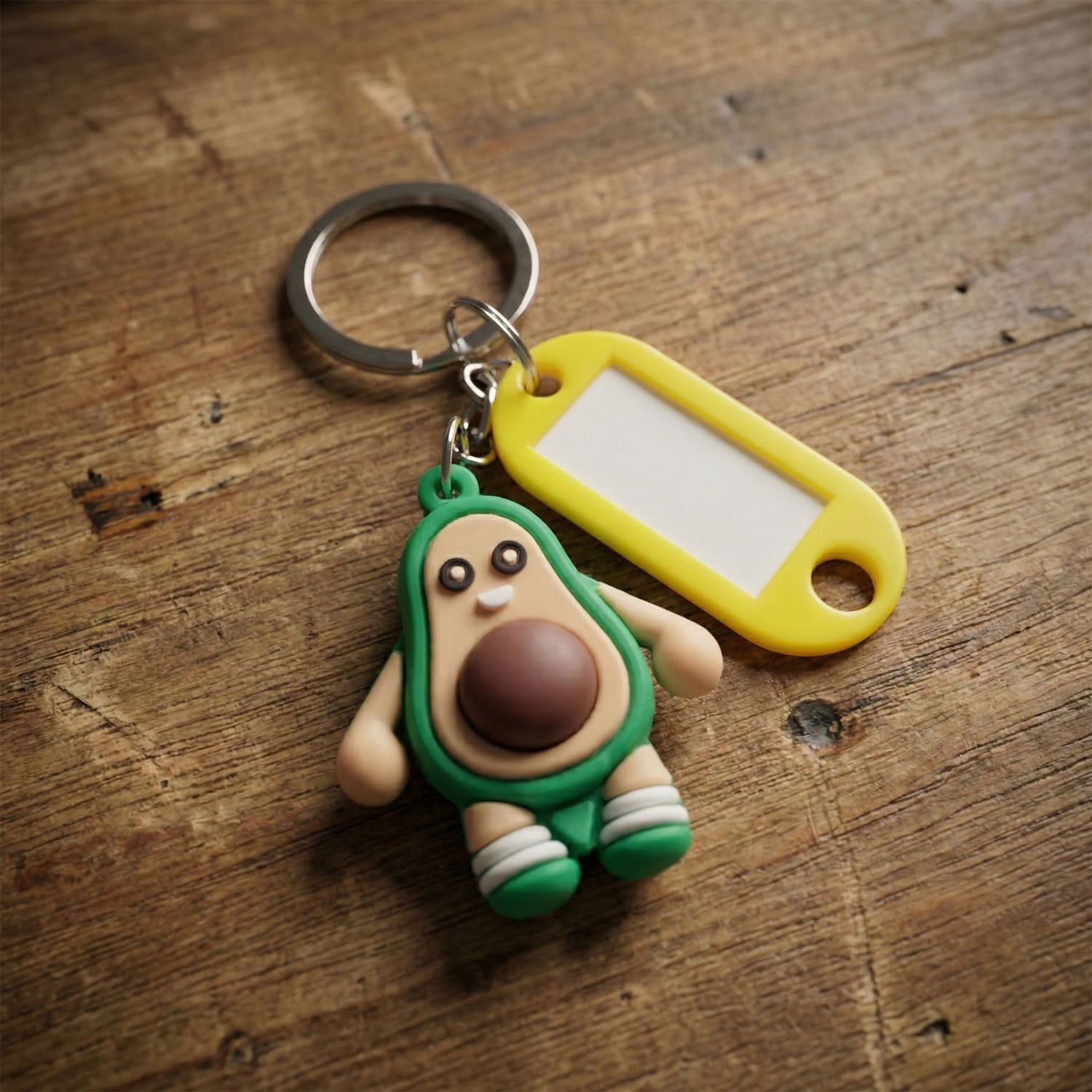 ALVENZA Avocado Cartoon Keychain – Cute Name Tag Holder
