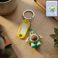 ALVENZA Avocado Cartoon Keychain – Cute Name Tag Holder