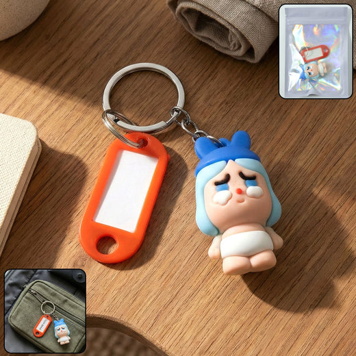 ALVENZA Cartoon Baby Character Keychain – Label Tag Holder for Easy ID