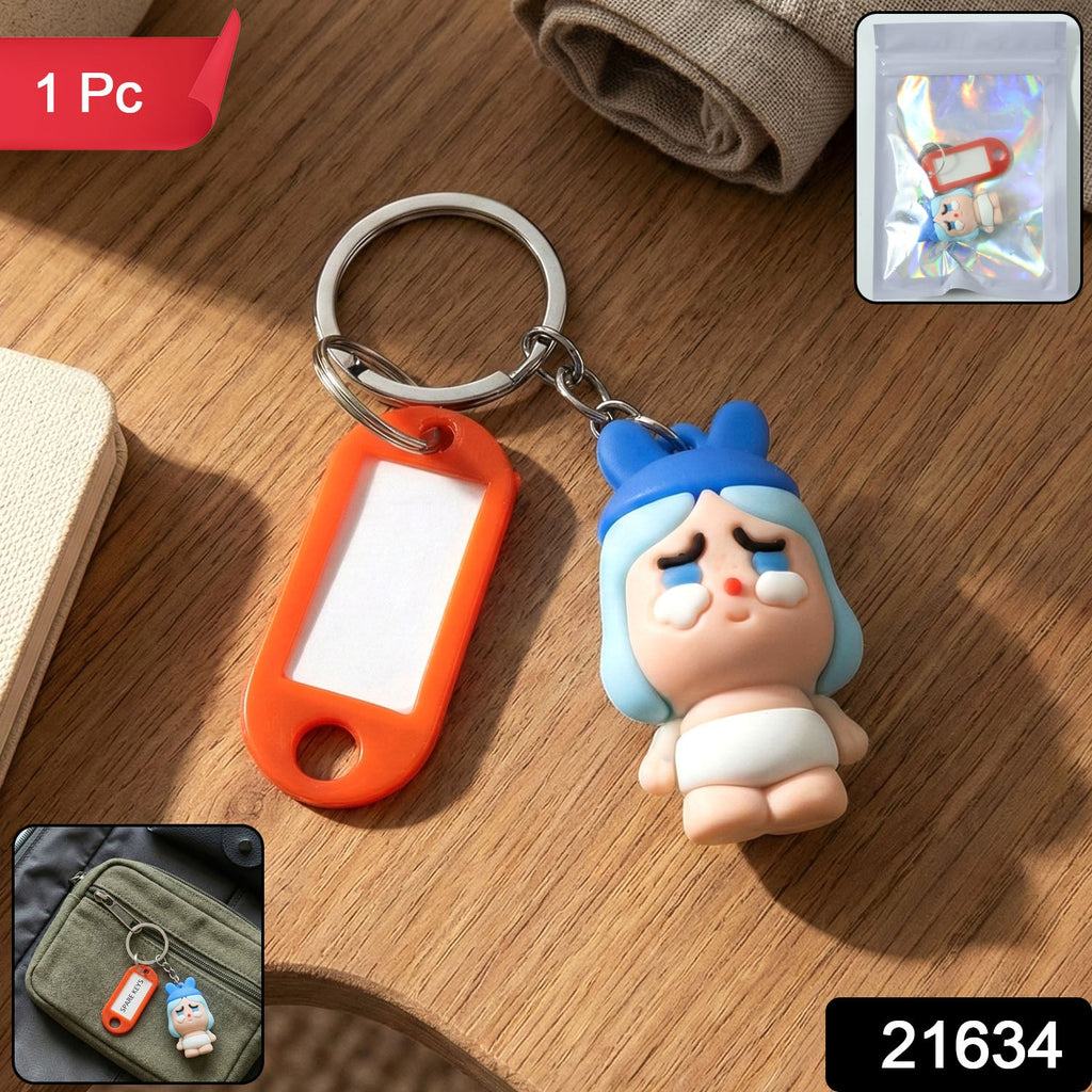 ALVENZA Cartoon Baby Character Keychain – Label Tag Holder for Easy ID