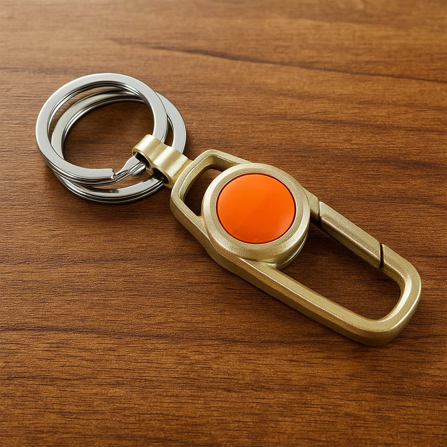 ALVENZA Metal Keychain Carabiner Clip – Durable Key Holder with Dual Rings